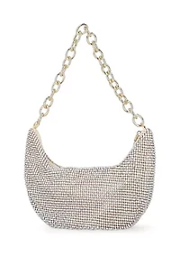 Maya - Diamond Mesh Half Moon Shape Hobo Bag
