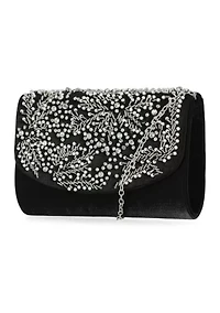 Linda - Handcrafted Stone & Pearl Clutch