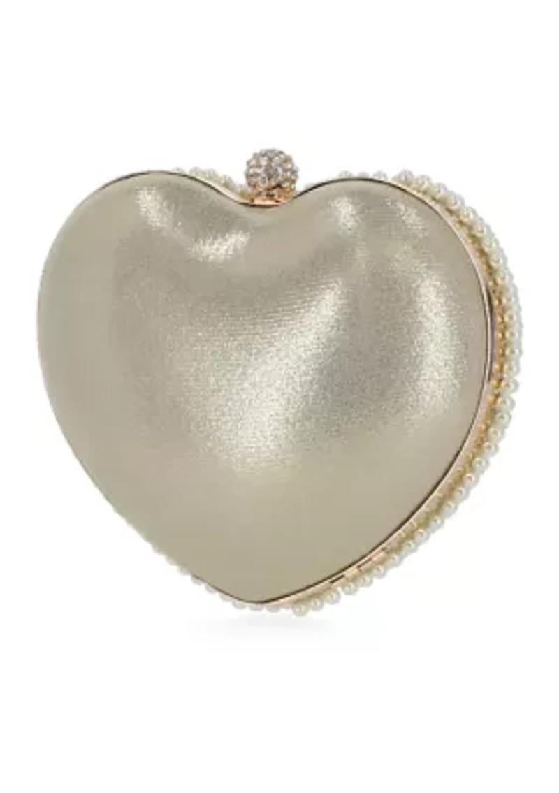 Gail Pearl Heart Shape Minaudière Crossbody