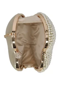 Gail Pearl Heart Shape Minaudière Crossbody