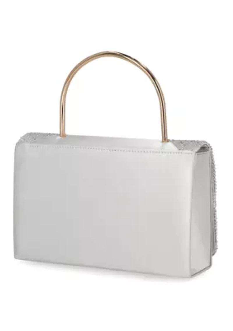 Kayli Satin Top Handle Clutch