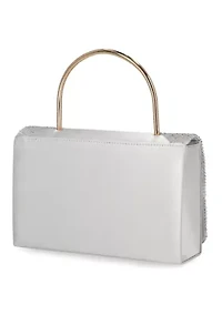 Kayli Satin Top Handle Clutch