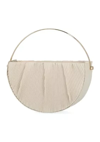 Devin - Pleated Crepe Metal Handle Bag