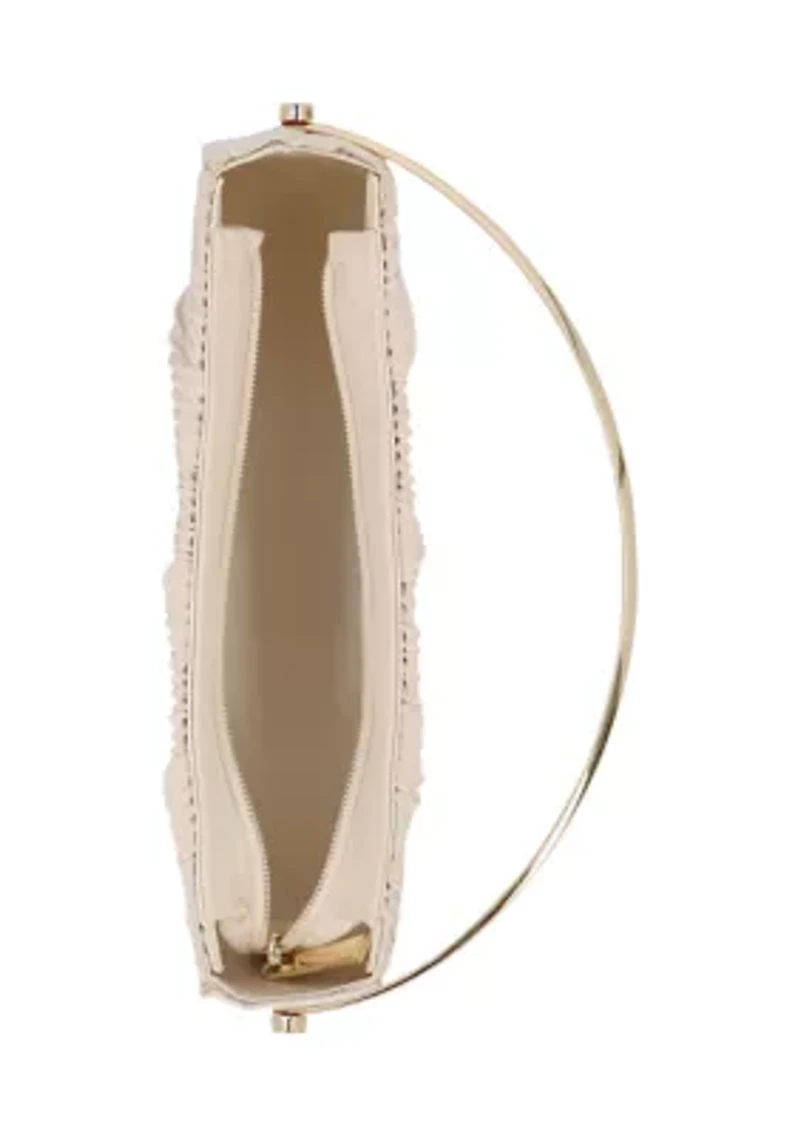 Devin - Pleated Crepe Metal Handle Bag