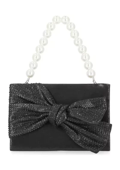 Kiki - Soft Shine Bow Pearl Handle Bag