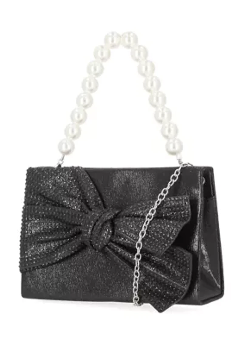 Kiki - Soft Shine Bow Pearl Handle Bag
