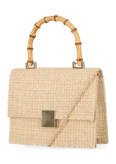 Keeko - Straw with Bamboo Handle Bag