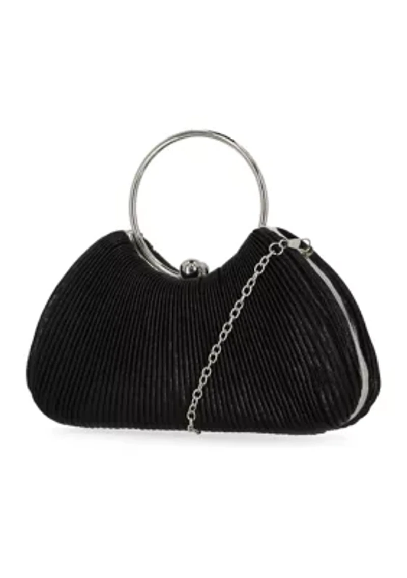 Josette - Pleated Metallic Ring Handle Bag