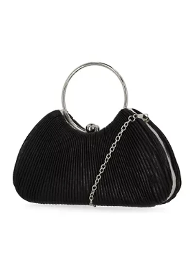 Josette - Pleated Metallic Ring Handle Bag
