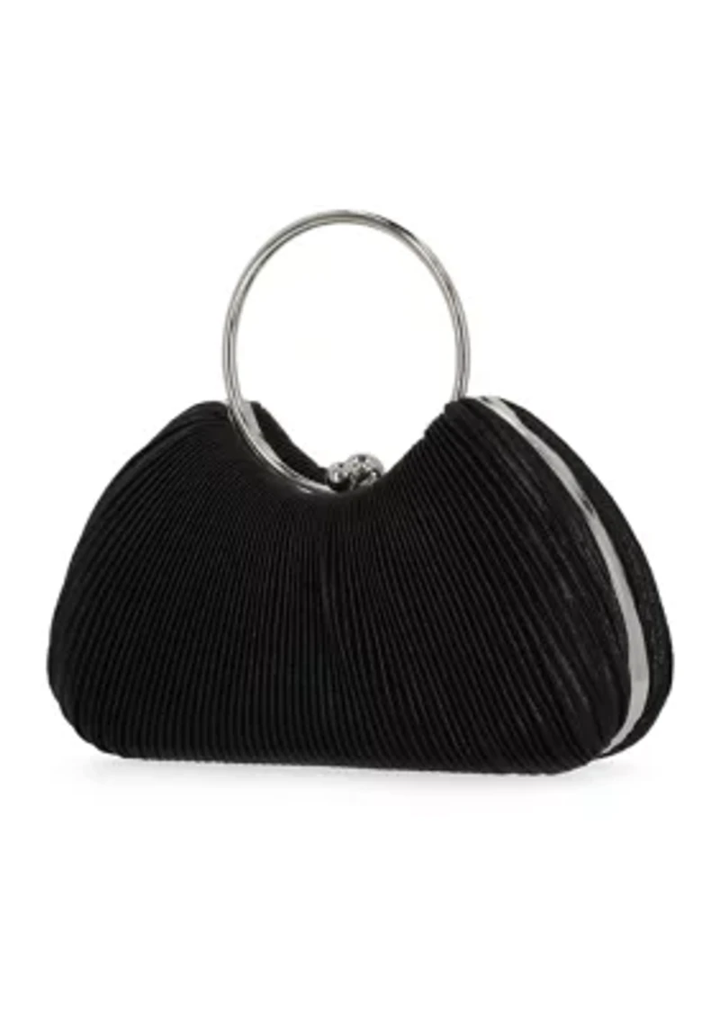 Josette - Pleated Metallic Ring Handle Bag