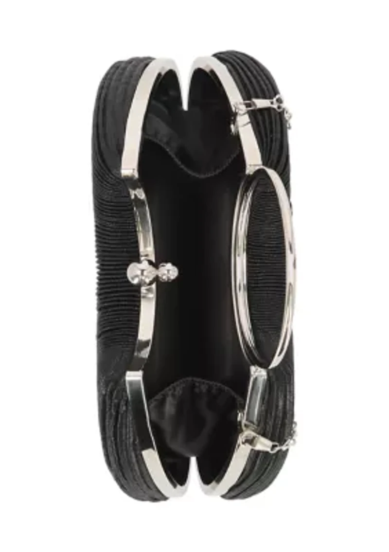 Josette - Pleated Metallic Ring Handle Bag