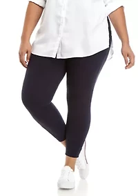 Plus Wide Waistband Blackout Cotton Leggings