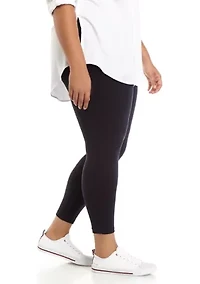 Plus Wide Waistband Blackout Cotton Leggings