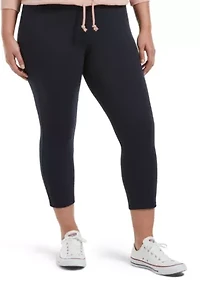 Plus Blackout Cotton Capri Leggings