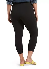 Plus Blackout Cotton Capri Leggings