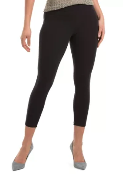 Women's Wide Waistband Blackout Cotton Capri Leggings