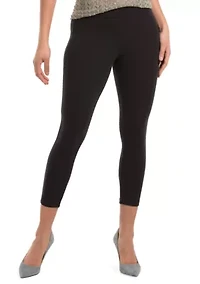 Women's Wide Waistband Blackout Cotton Capri Leggings