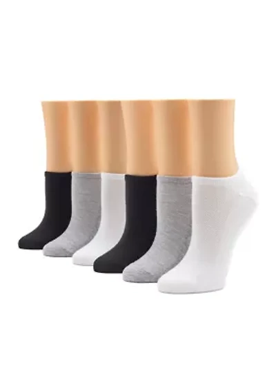Sport Mesh Top No Show Sock 6 Pair Pack