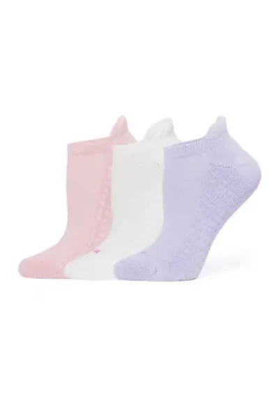 Air Cushion No Show Tab Back Socks - 3 Pack