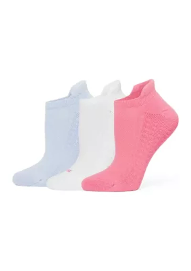 Air Cushion No Show Tab Back Socks - 3 Pack