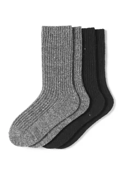 Sequin Soft Rib Crew 2-Pair Pack