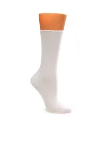 Scallop Pointelle Socks - Single Pair