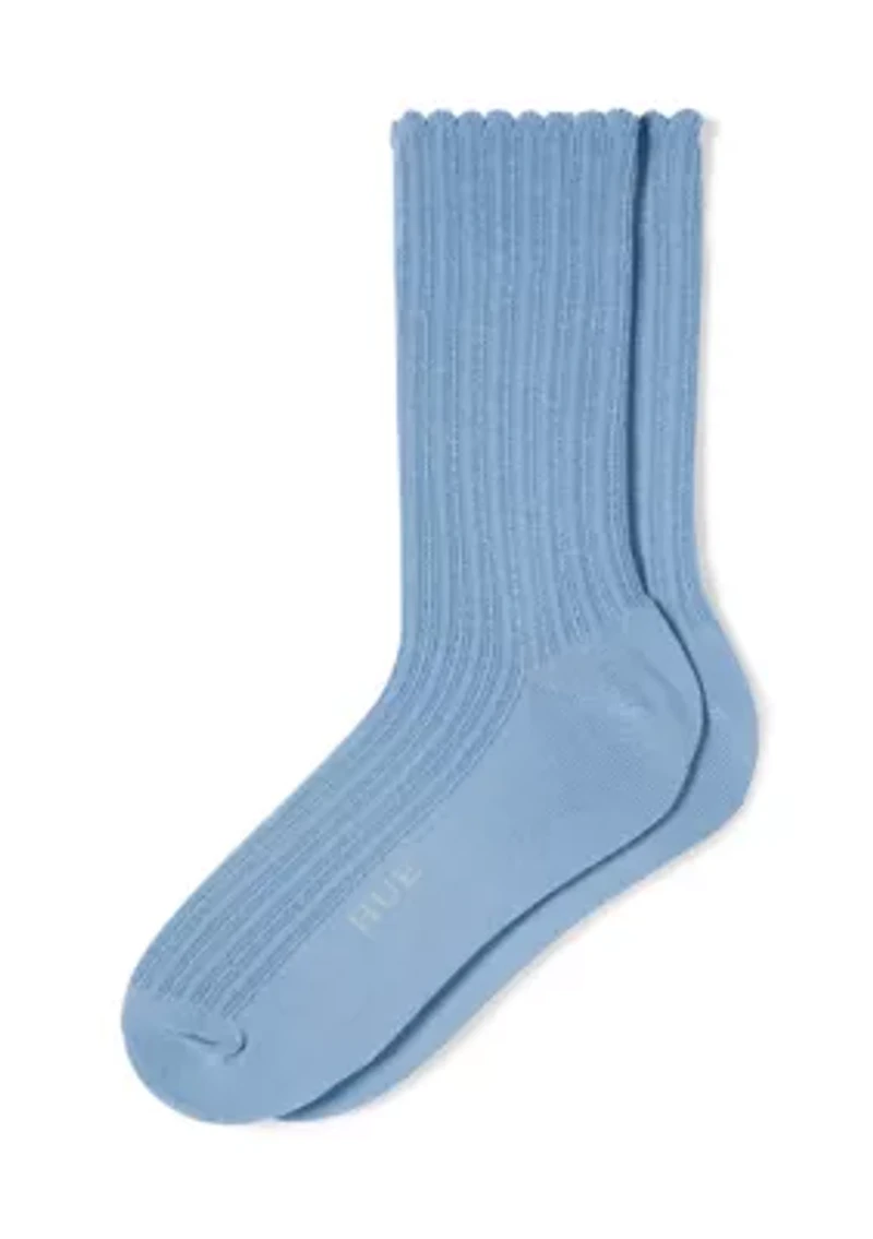 Scallop Pointelle Socks - Single Pair