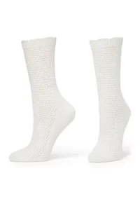 Lattice Scallop Crew Sock 2-Pair Pack