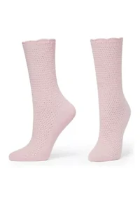 Lattice Scallop Crew Sock 2-Pair Pack