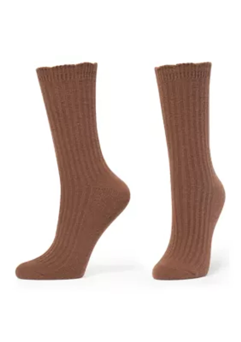 Lattice Scallop Crew Sock 2-Pair Pack