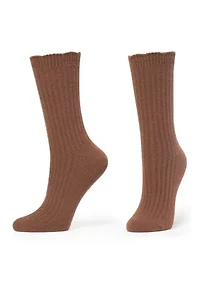 Lattice Scallop Crew Sock 2-Pair Pack