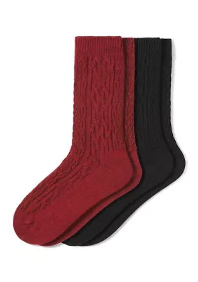 Cable Knit Crew Sock 2-Pair Pack