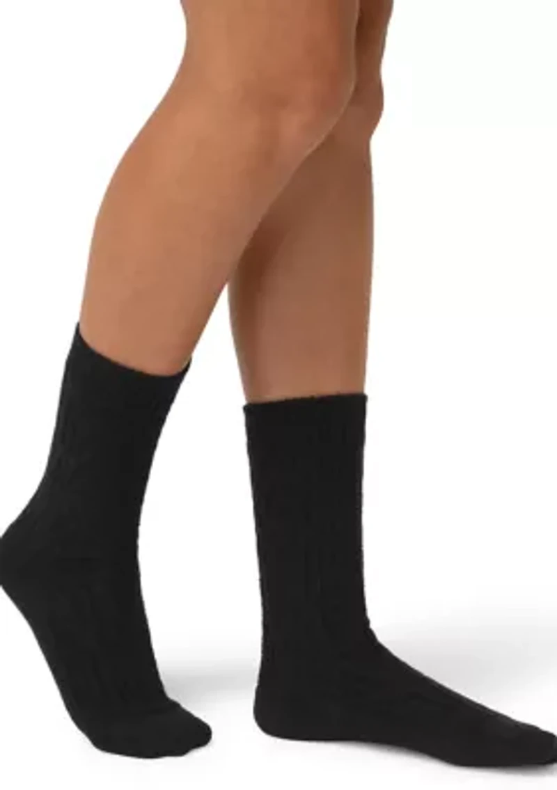 Cable Knit Crew Sock 2-Pair Pack