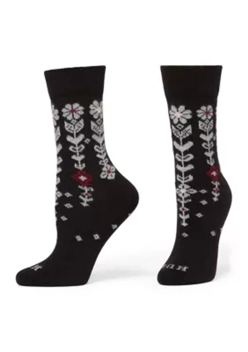 Descending Flower 2-Pair Crew Sock Pack