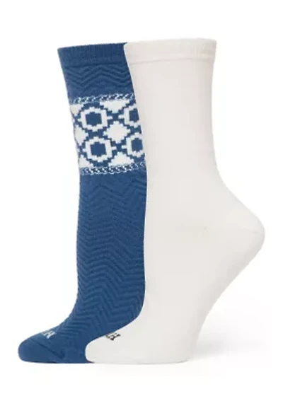 Diamond Border Socks - Pack of 2