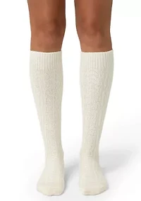 Cable Knit Knee-High Socks