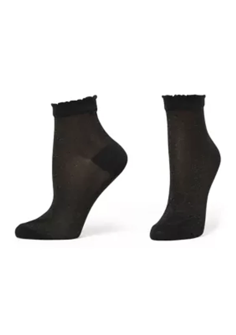 Metallic Opaque Anklet Socks