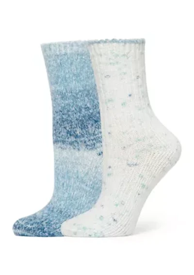 Striped Tweed Cozy Crew Socks