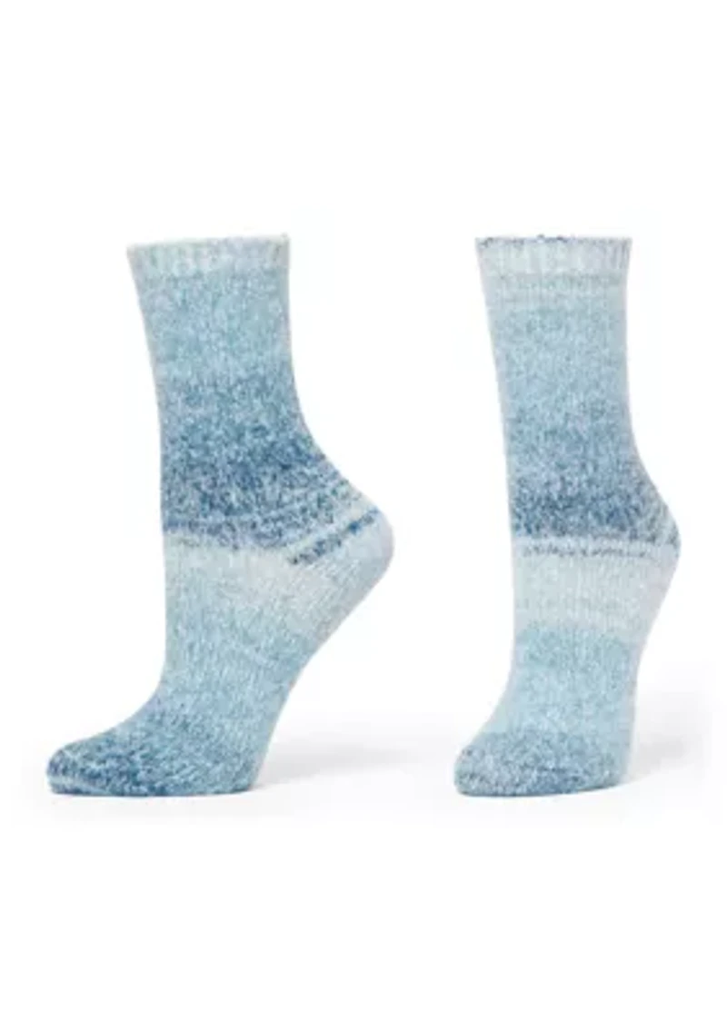 Striped Tweed Cozy Crew Socks