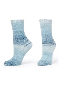 Striped Tweed Cozy Crew Socks