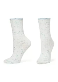 Striped Tweed Cozy Crew Socks