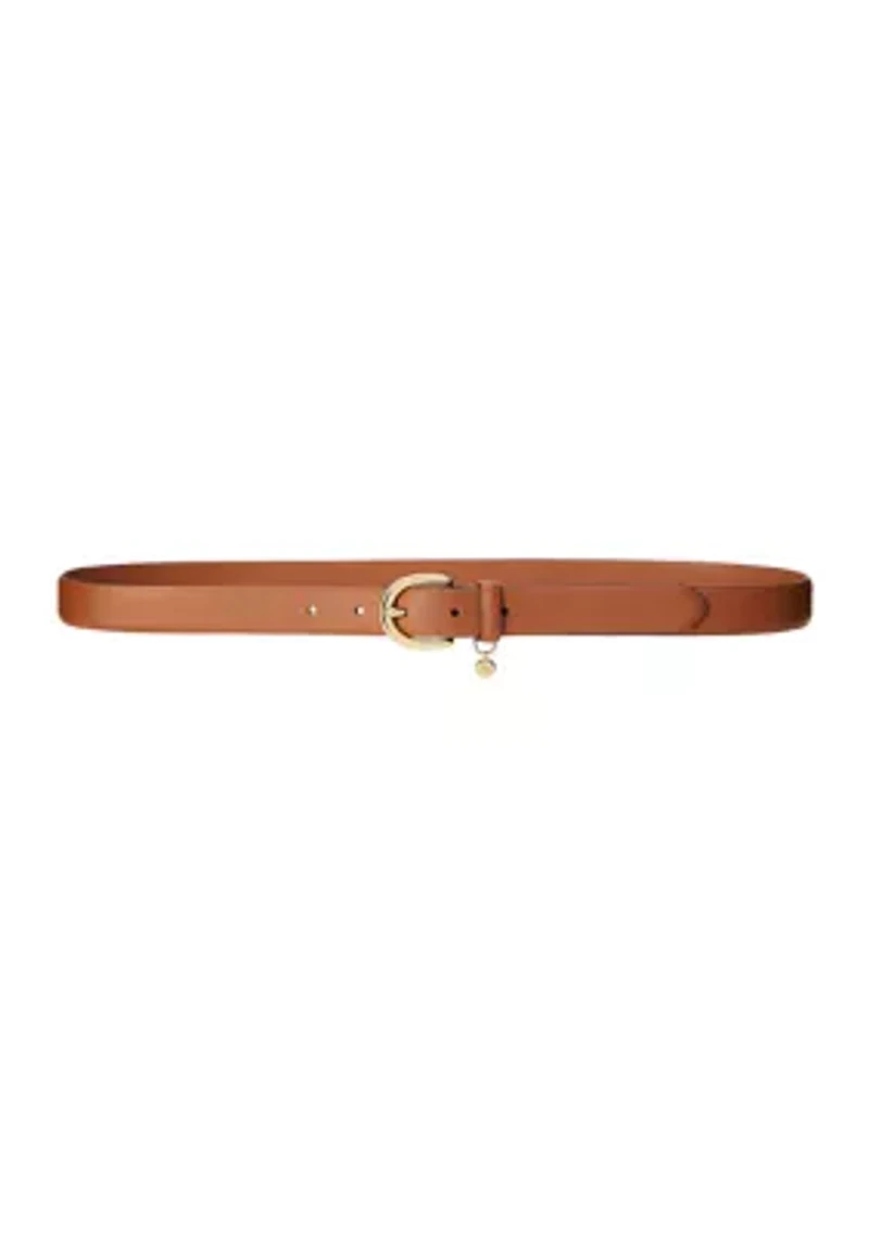 Charm Saffiano Leather Belt