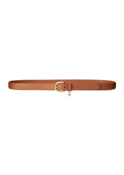 Charm Saffiano Leather Belt