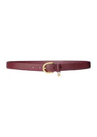 Charm Saffiano Leather Belt