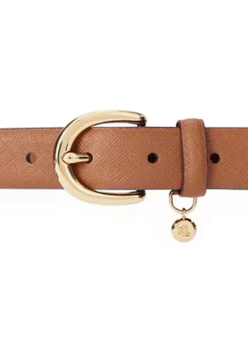 Charm Saffiano Leather Belt