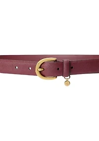 Charm Saffiano Leather Belt