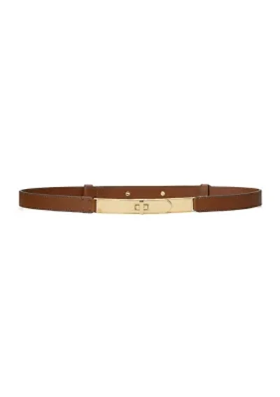 Turn-Lock Skinny Leather Belt