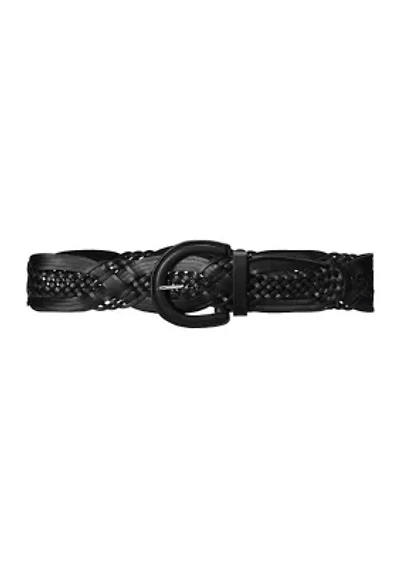 Women's Braided Leather Wide Belt