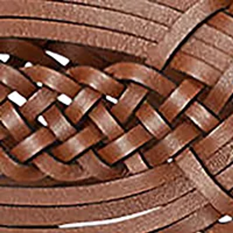 Women's Braided Leather Wide Belt