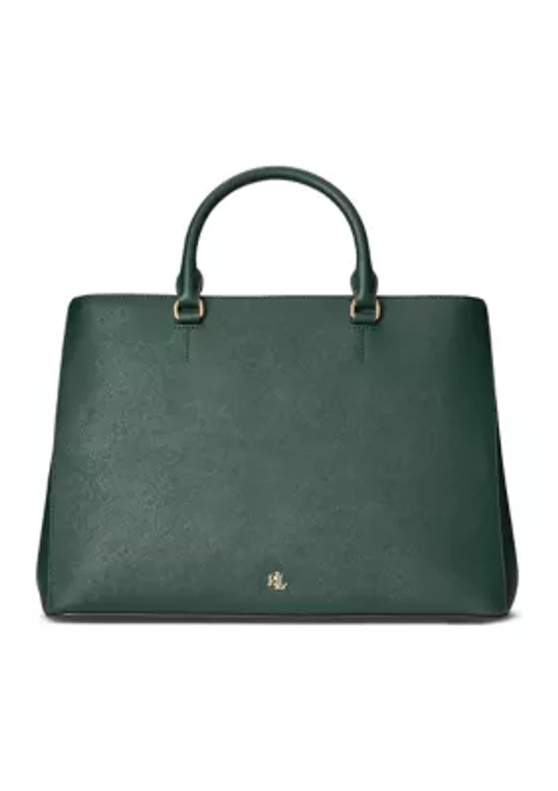 Crosshatch Leather Large Hanna Satchel